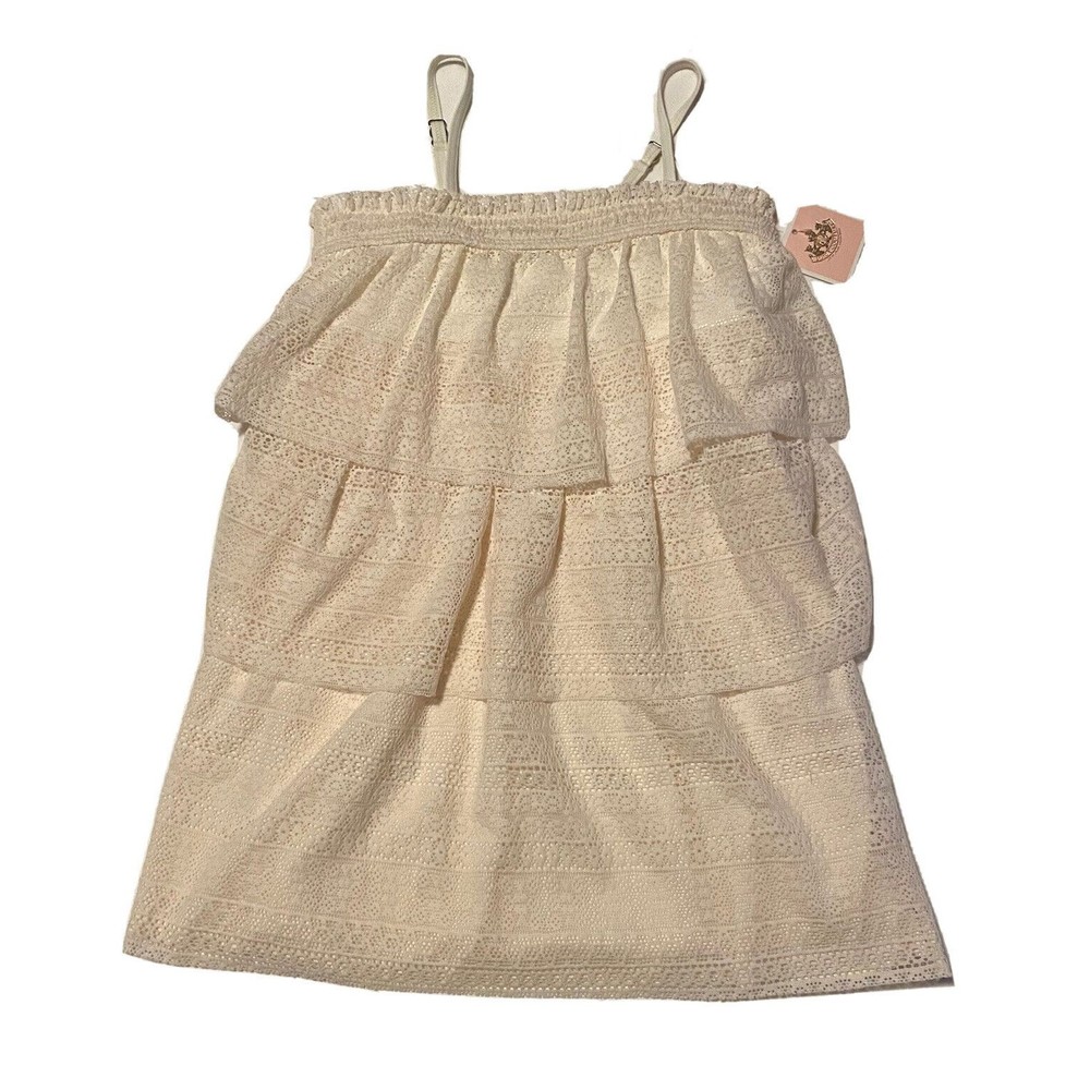 New Little Girls JUICY COUTURE triple layer ruffled cover up dress Size medium
